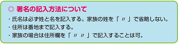 署名の記入方法について